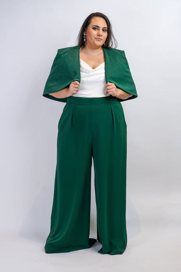 Conjunto verde de chaqueta y pantalones acolchados de Sixth June