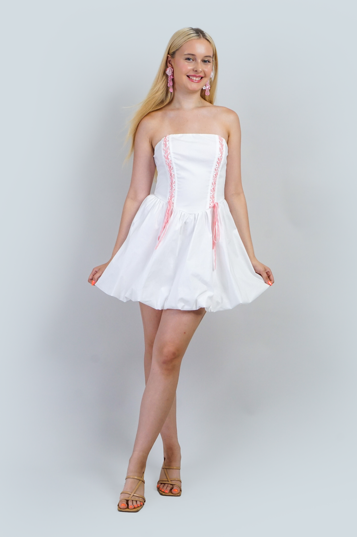 White Strapless Tube Dress