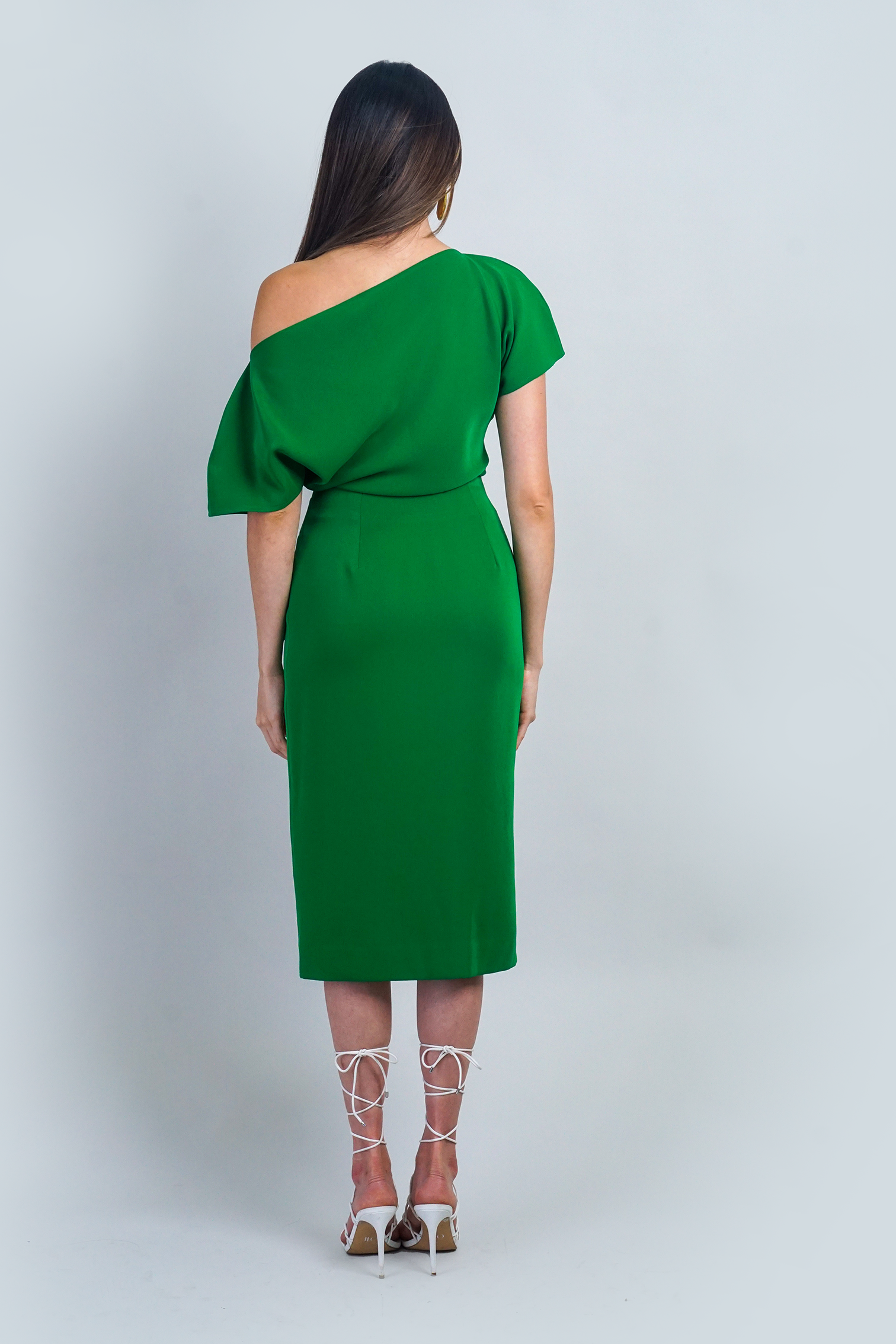 PREORDER Green Misha Wrapped Midi Skirt