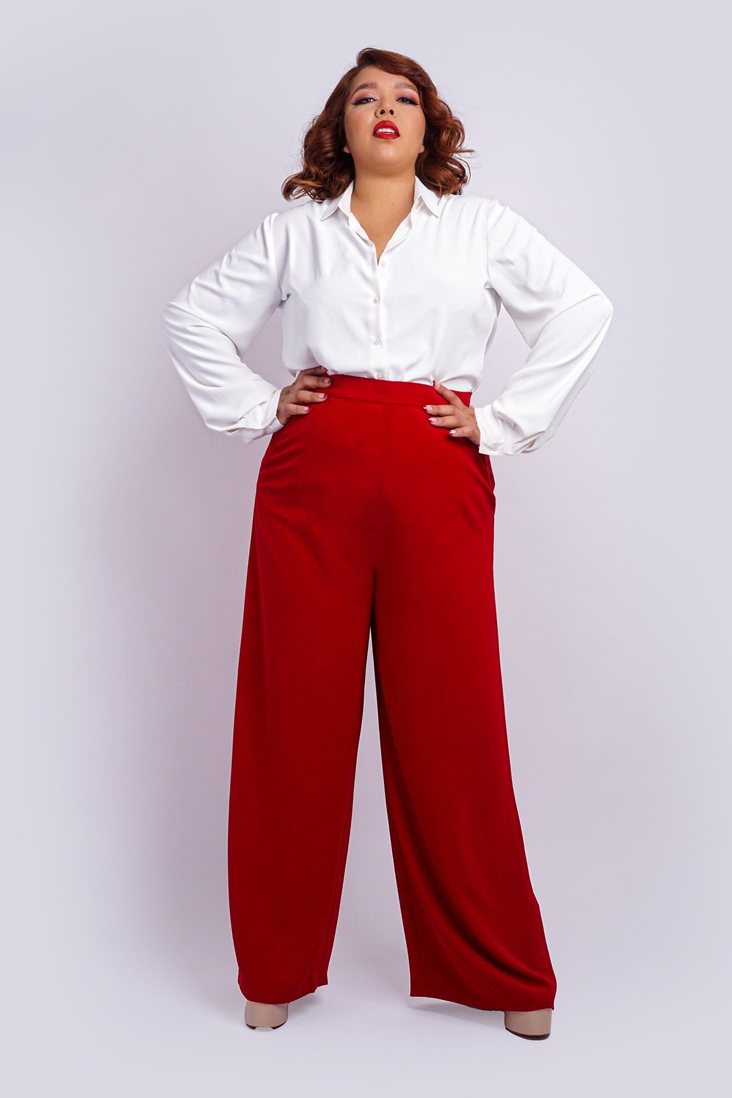 Chloe Dao BOTTOMS Deep Red Straight Leg Cheryl Pants