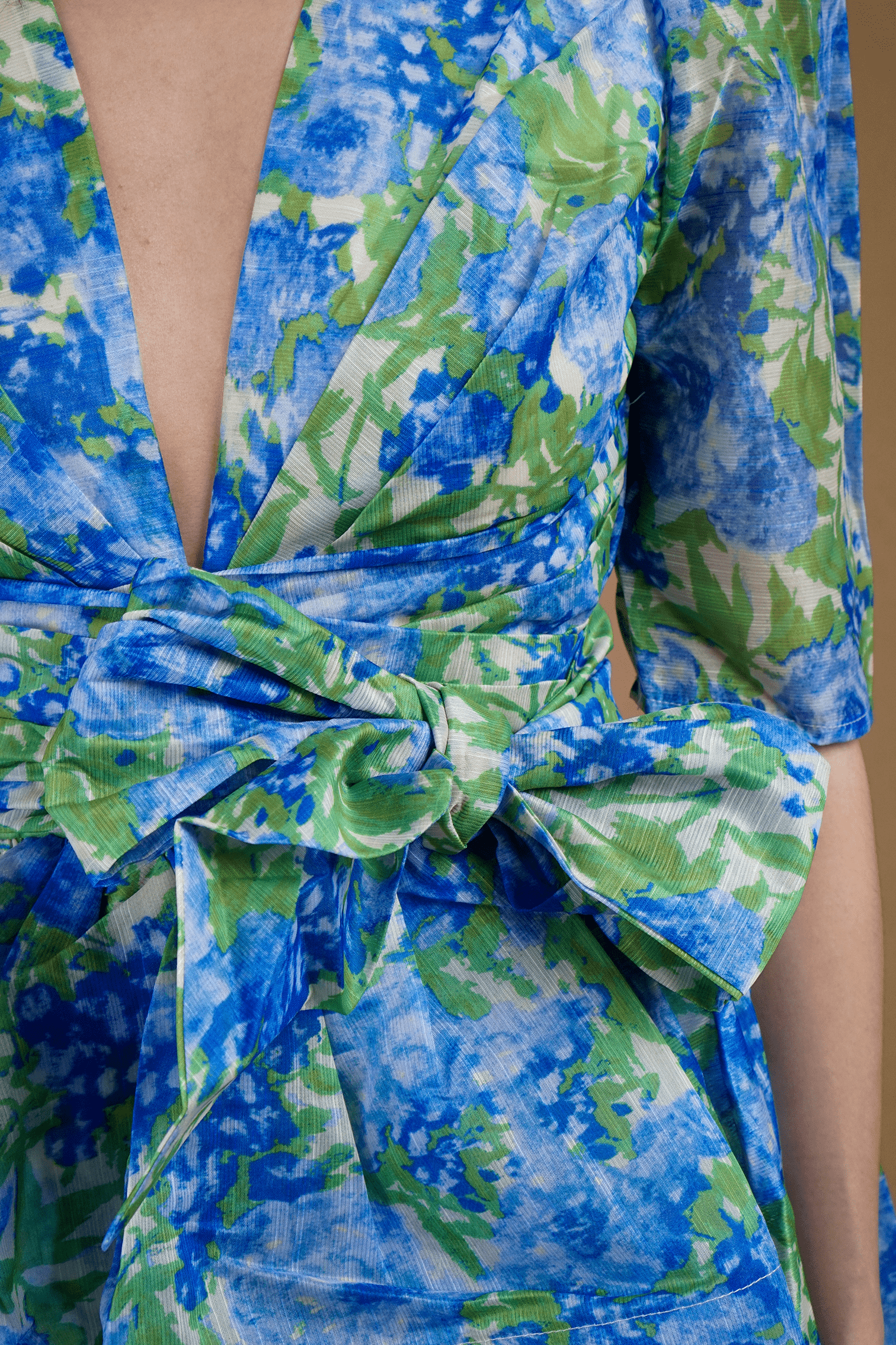 Chloe Dao Boutique DRESSES Blue Green Hide Tide Print Peplum Mini Dress