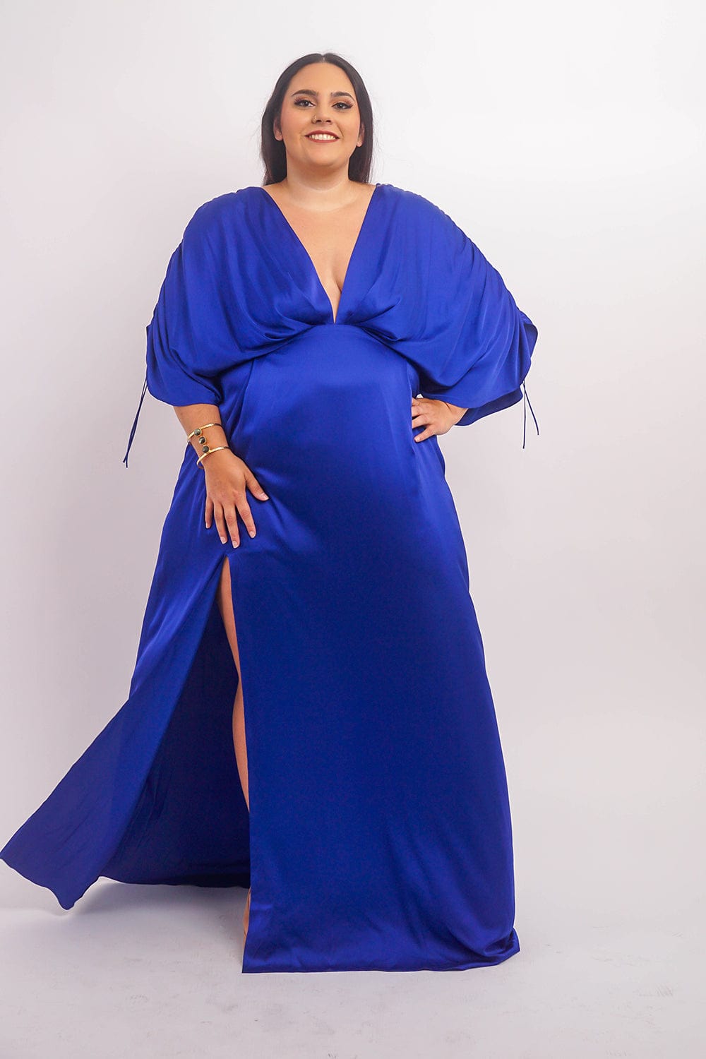 Chloe Dao DRESSES Cobalt Satin Kasumi Maxi Dress