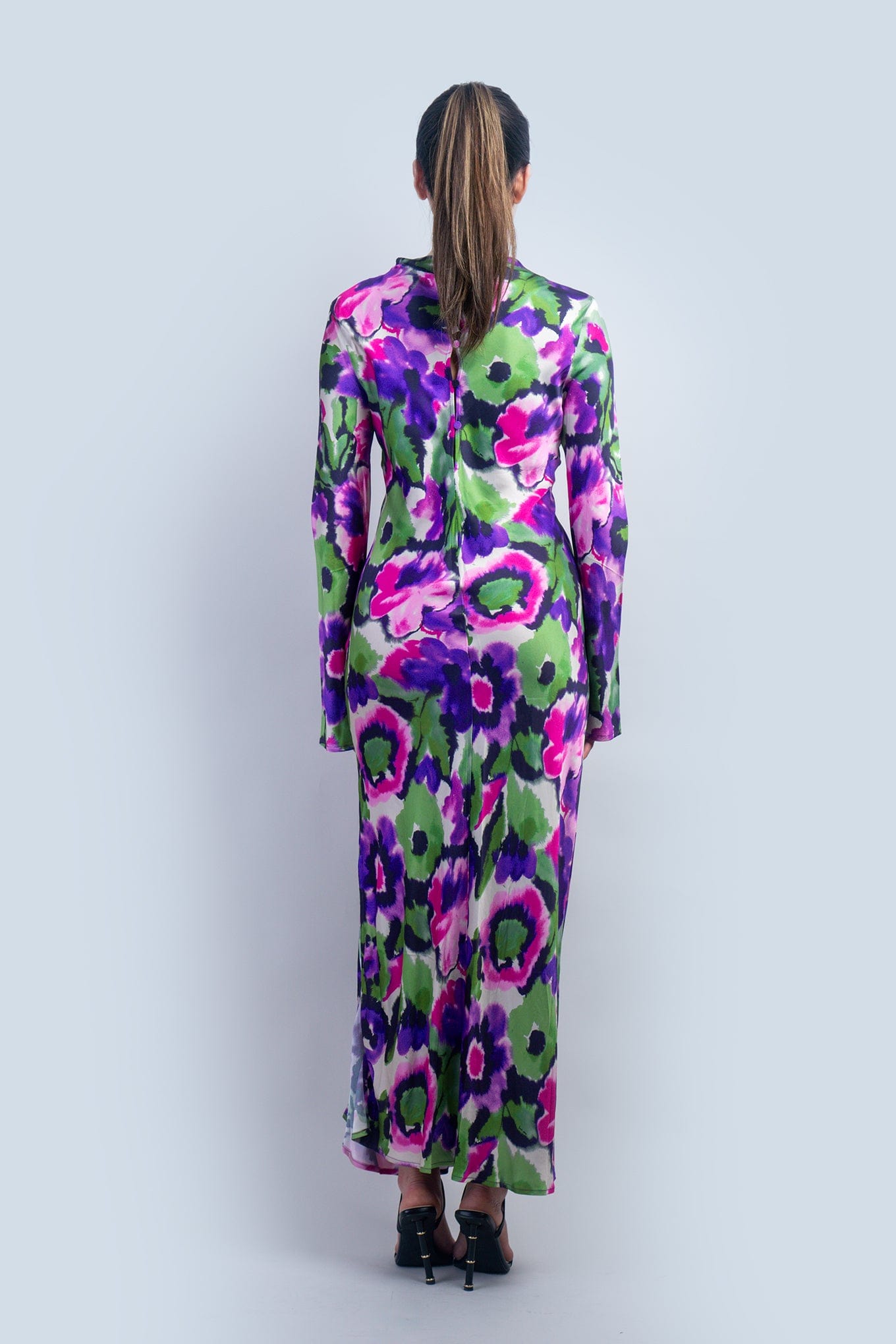 DCD DRESSES Floral Bias Mock Nk Dress