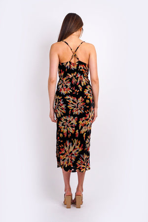 Floral Burnout Velvet Cowl Neck Dress Chloe Dao