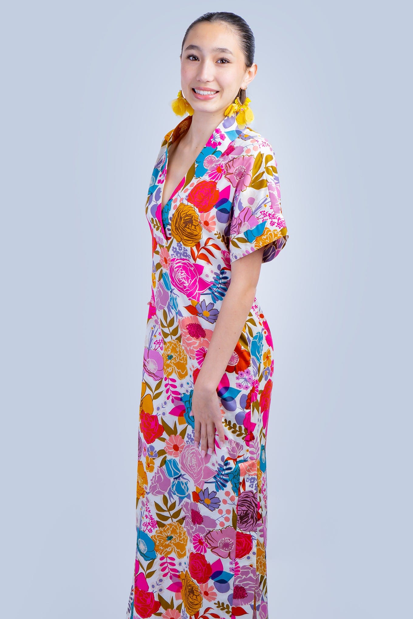 Chloe Dao DRESSES Floral Multi Cotton Kiko Kimono Dress