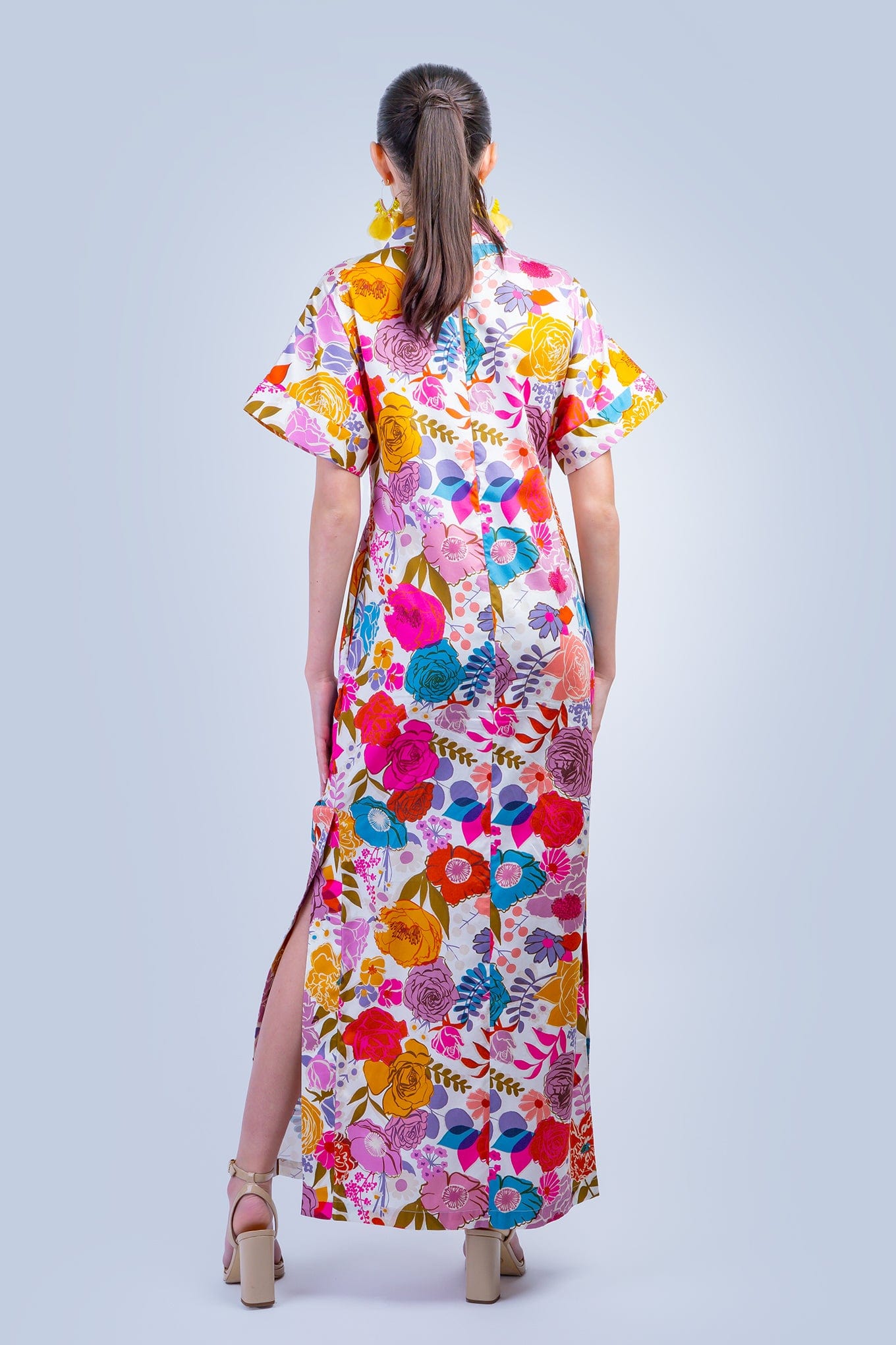 Chloe Dao DRESSES Floral Multi Cotton Kiko Kimono Dress