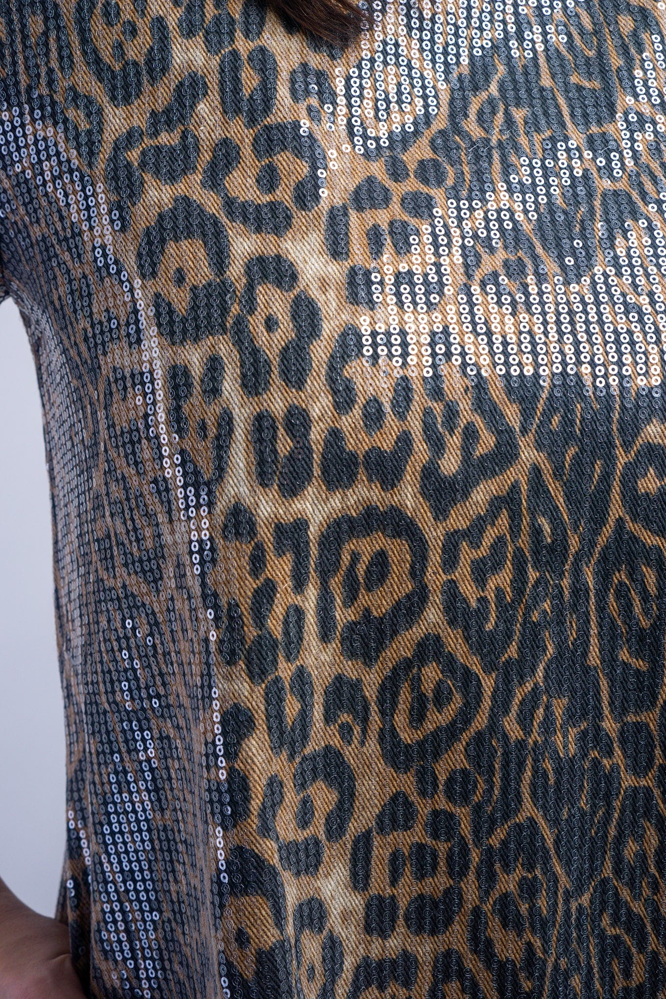 DCD DRESSES Leopard Sequin Shift Dress