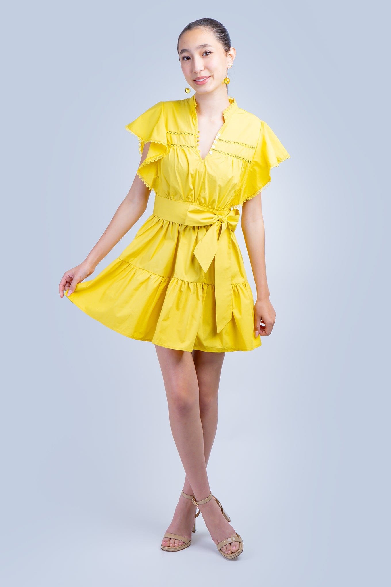 DCD DRESSES Mustard Fit and Flare Dress