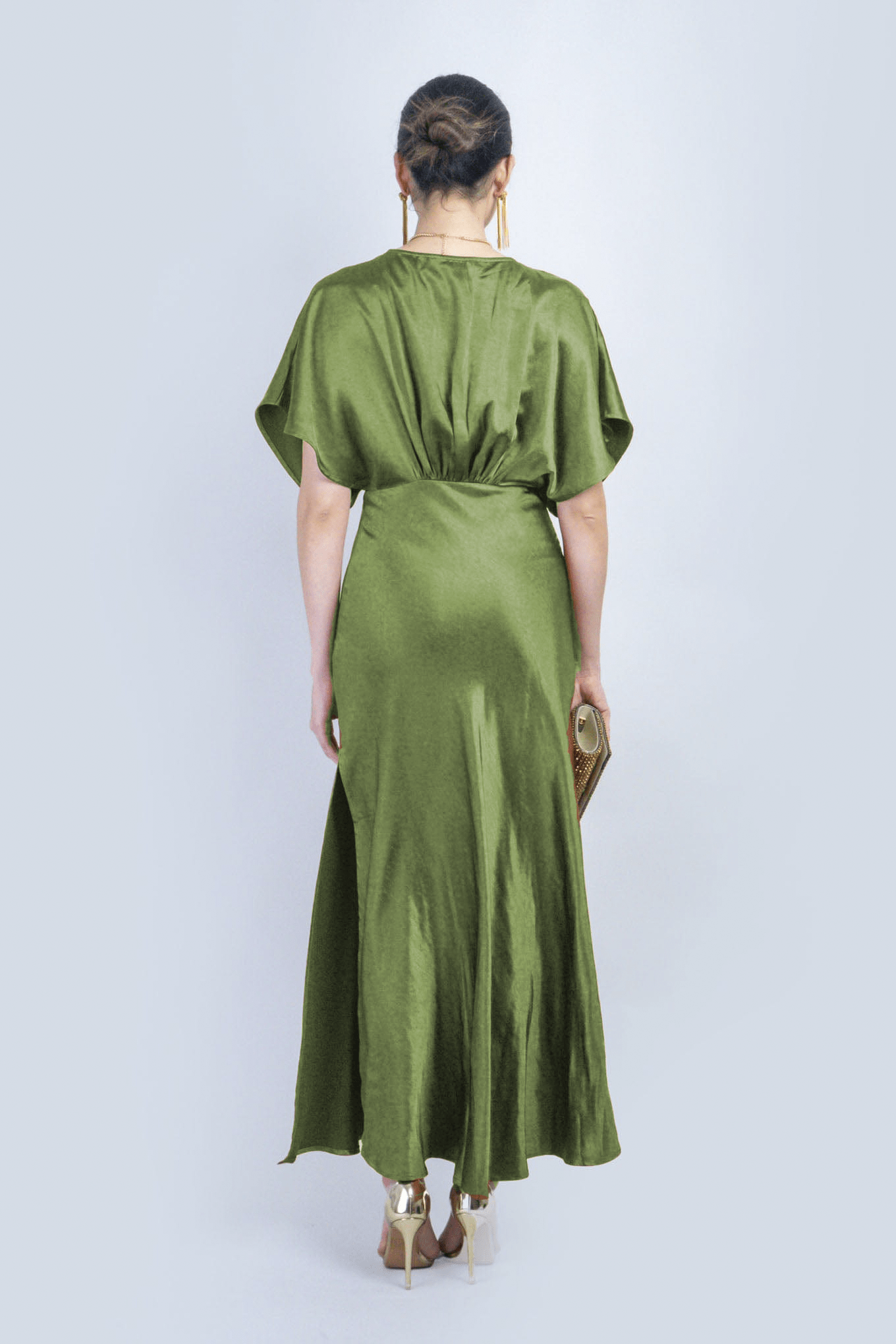 DCD DRESSES Olive Dolman Sleeve Midi Dress