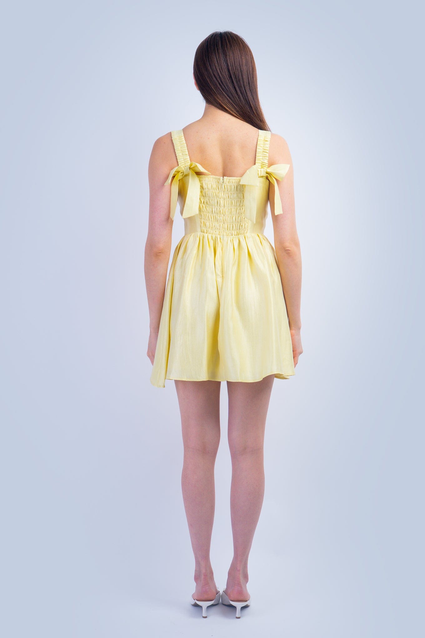 DCD DRESSES Pale Yellow Bow Dress