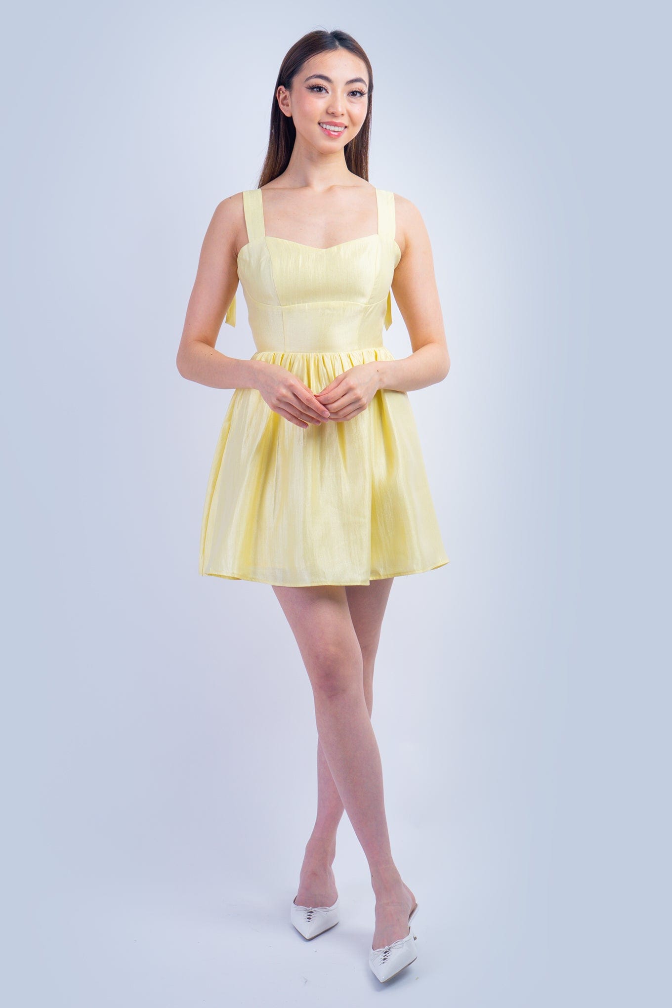 DCD DRESSES Pale Yellow Bow Dress