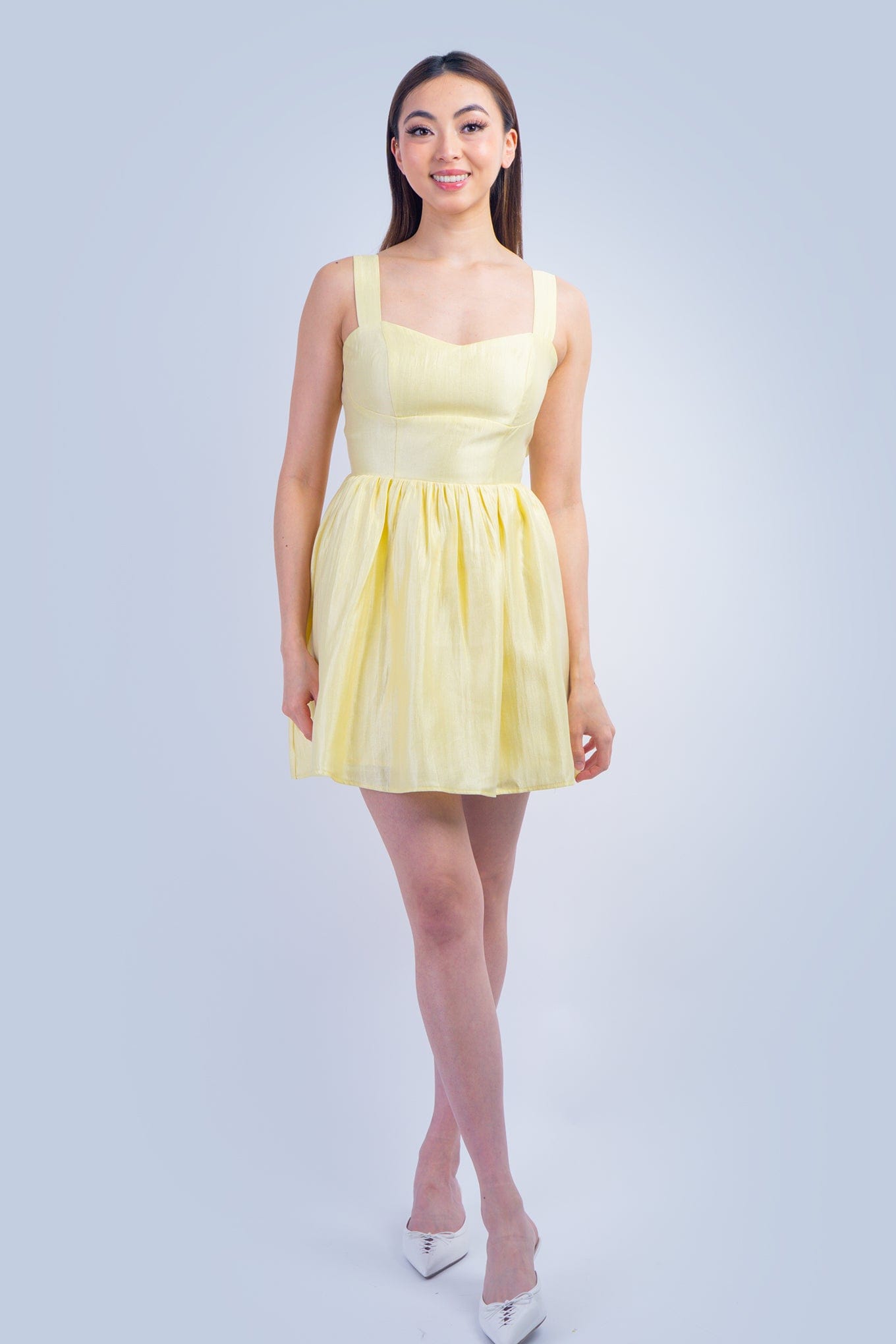 DCD DRESSES Pale Yellow Bow Dress