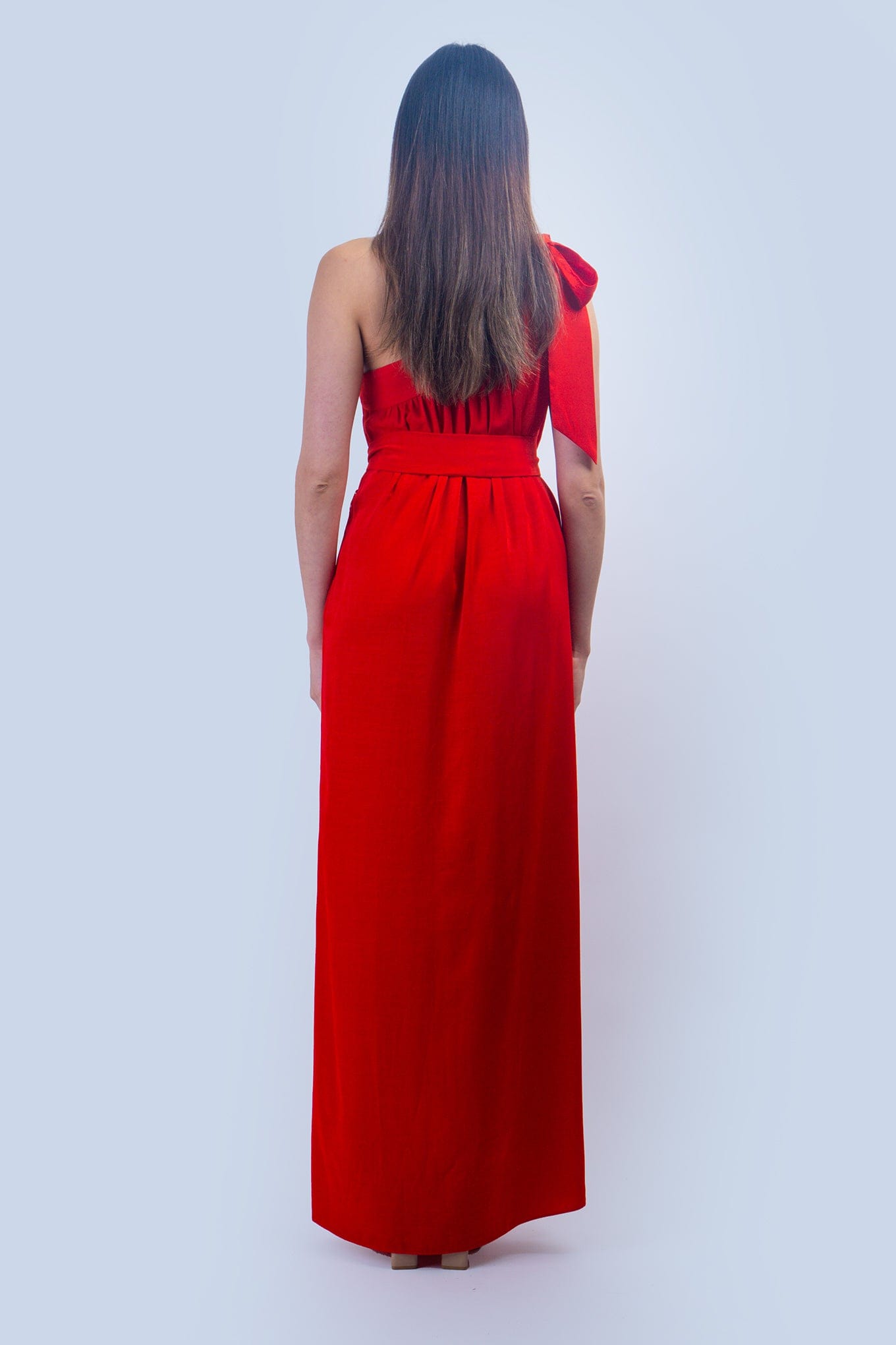 Chloe Dao DRESSES Red One Shoulder Relax Maxi Dress