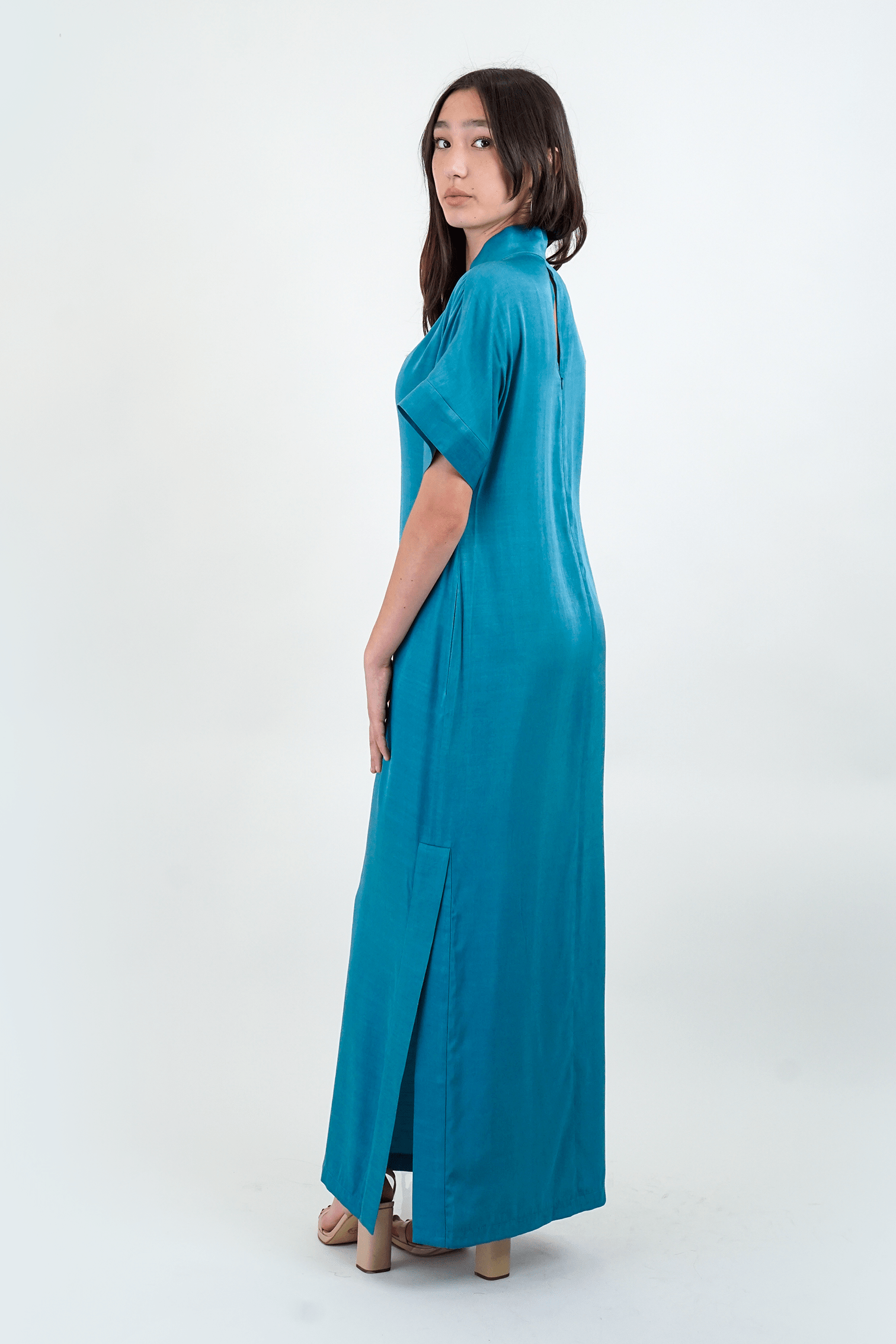 Chloe Dao DRESSES Teal Kimono Kiko Maxi Dress