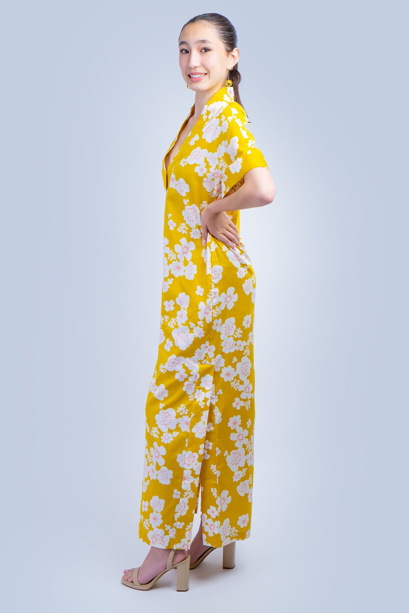 Chloe Dao DRESSES Yellow Sakura Cotton Kiko Kimono Dress