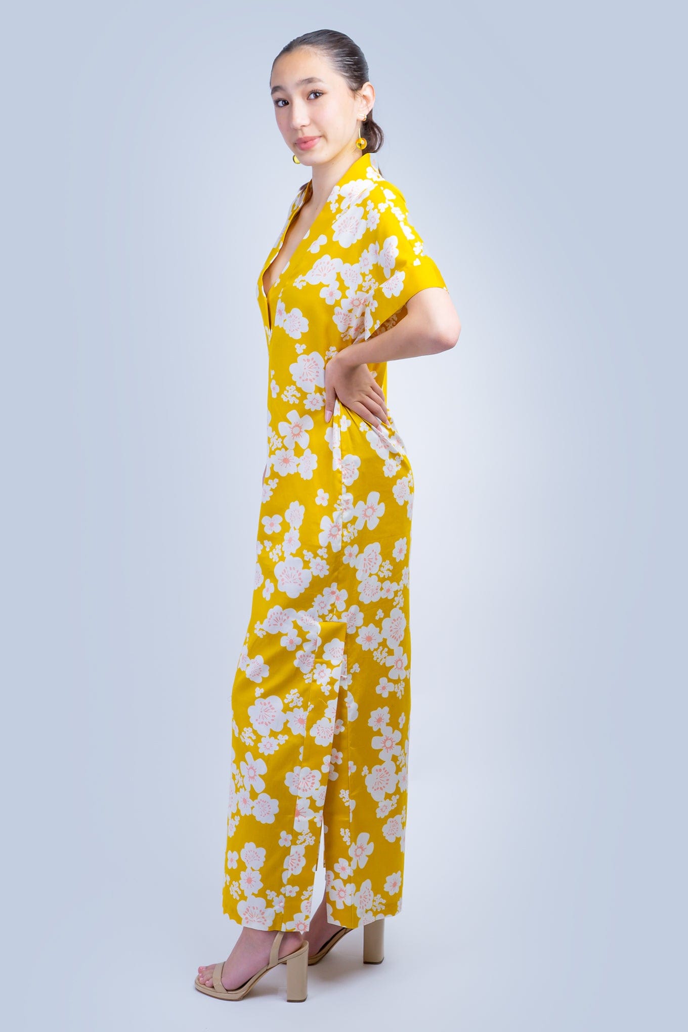 Chloe Dao DRESSES Yellow Sakura Cotton Kiko Kimono Dress