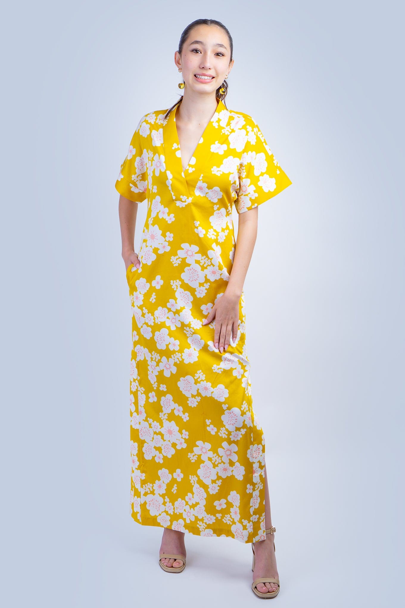 Chloe Dao DRESSES Yellow Sakura Cotton Kiko Kimono Dress