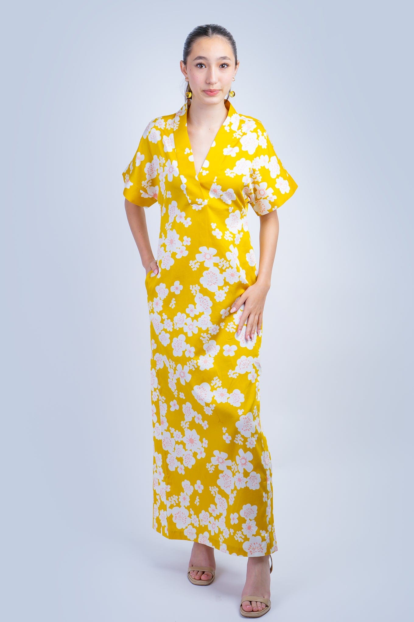 Chloe Dao DRESSES Yellow Sakura Cotton Kiko Kimono Dress