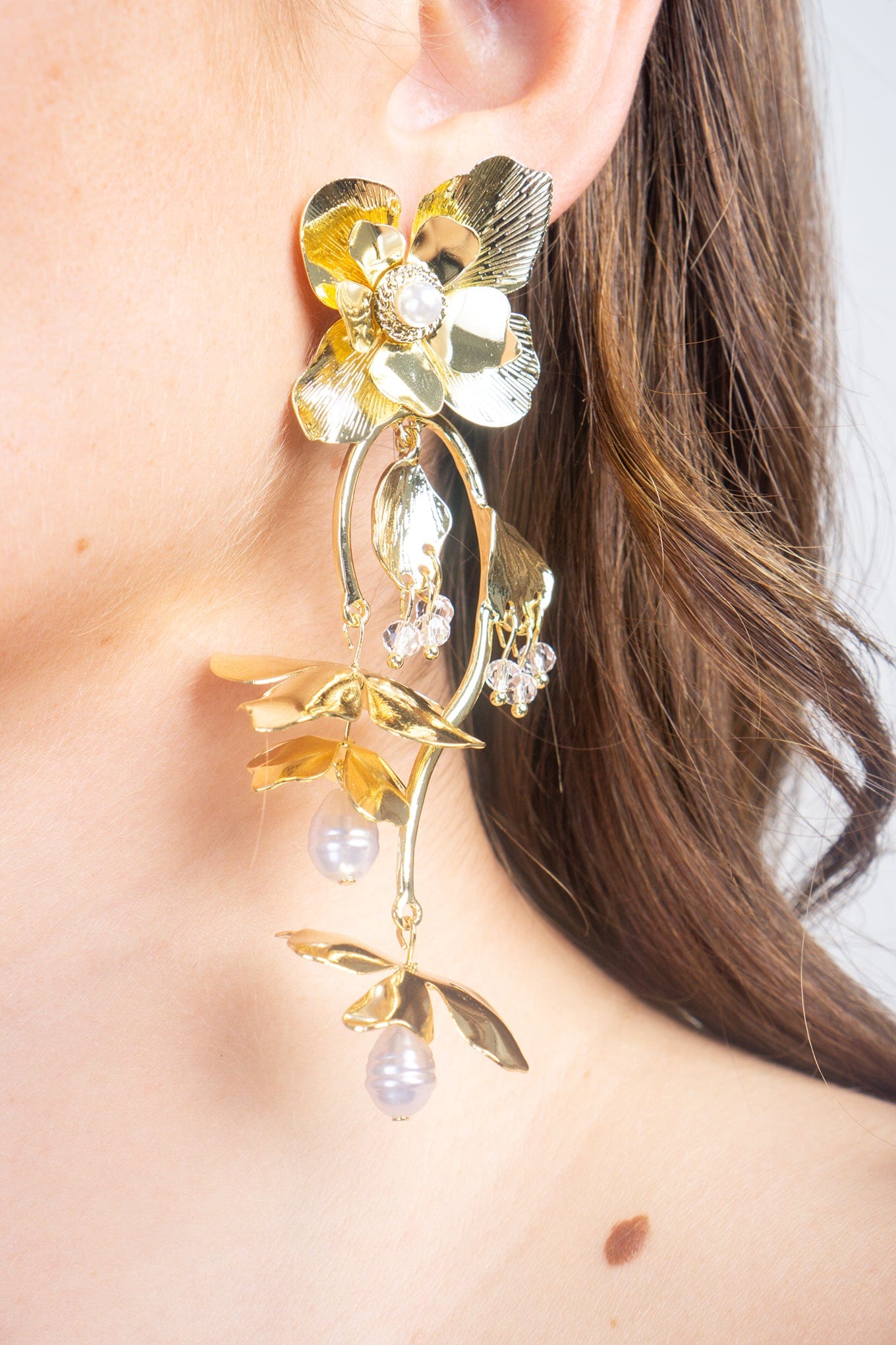 DCD EARRINGS Fashion 5# Gold Metal Petal Earrings