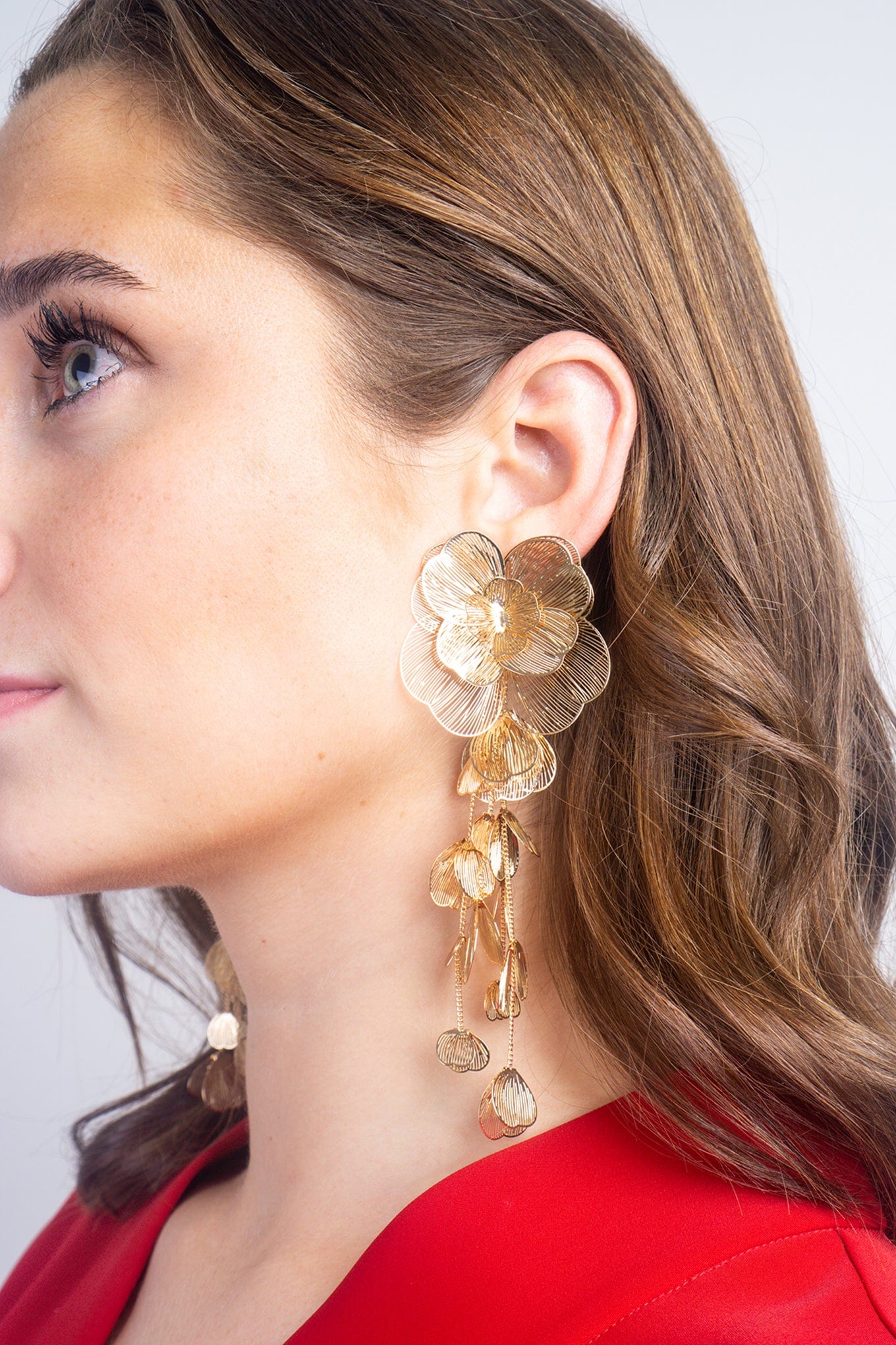 DCD EARRINGS Fashion Gold Metal Petal Earrings