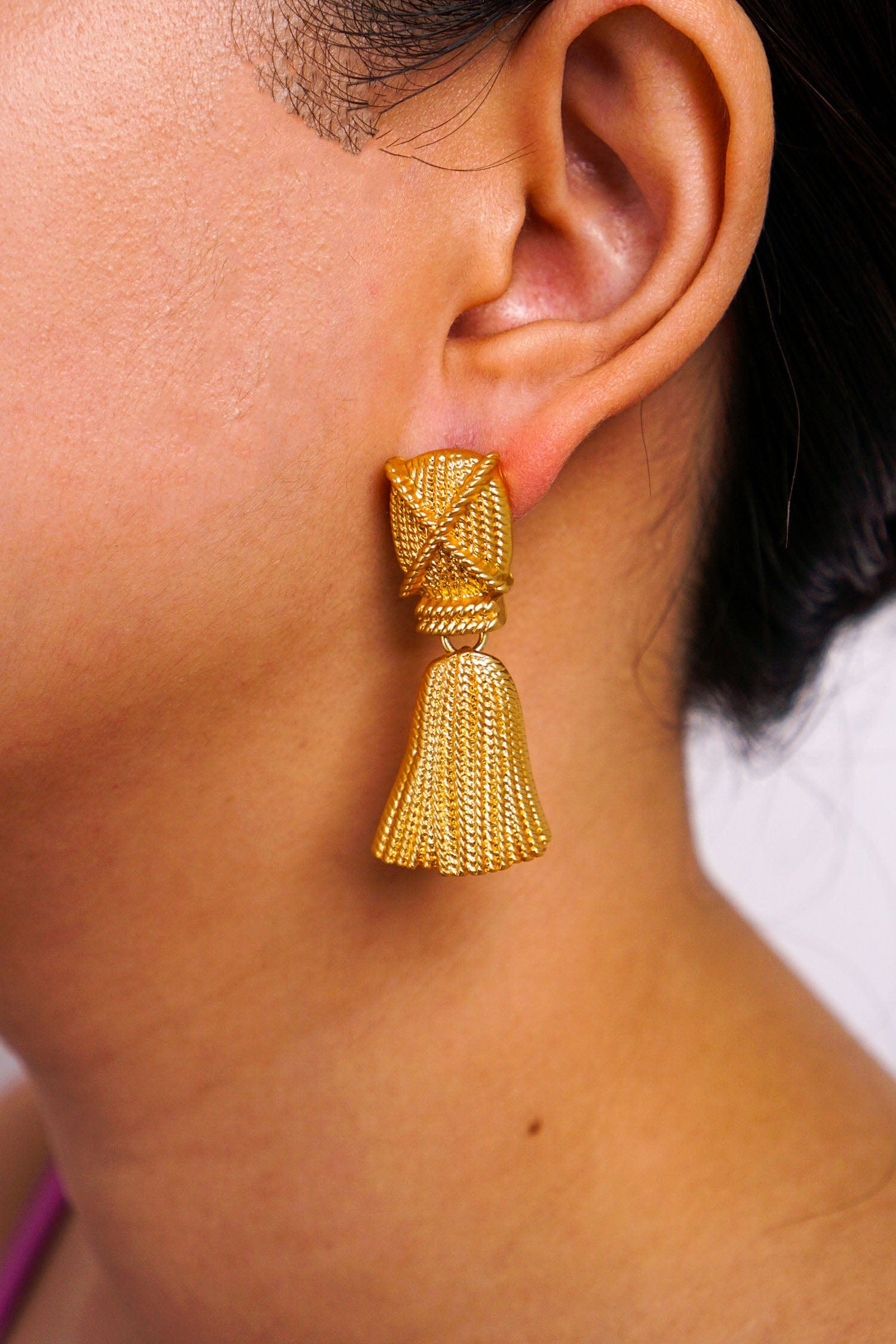 Cone shaped hot sale gold earrings