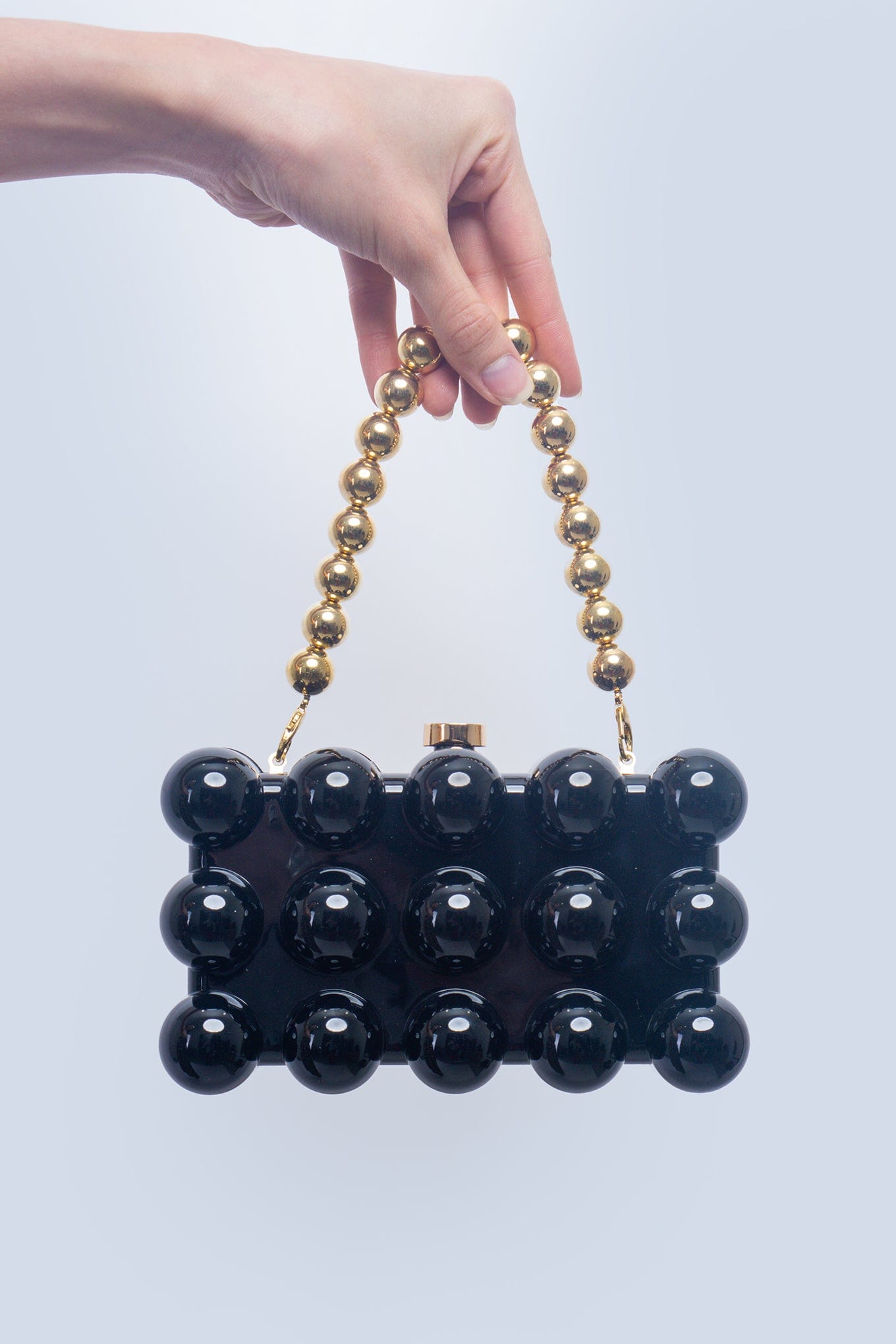 DCD HANDBAGS Black Bubble Clutch