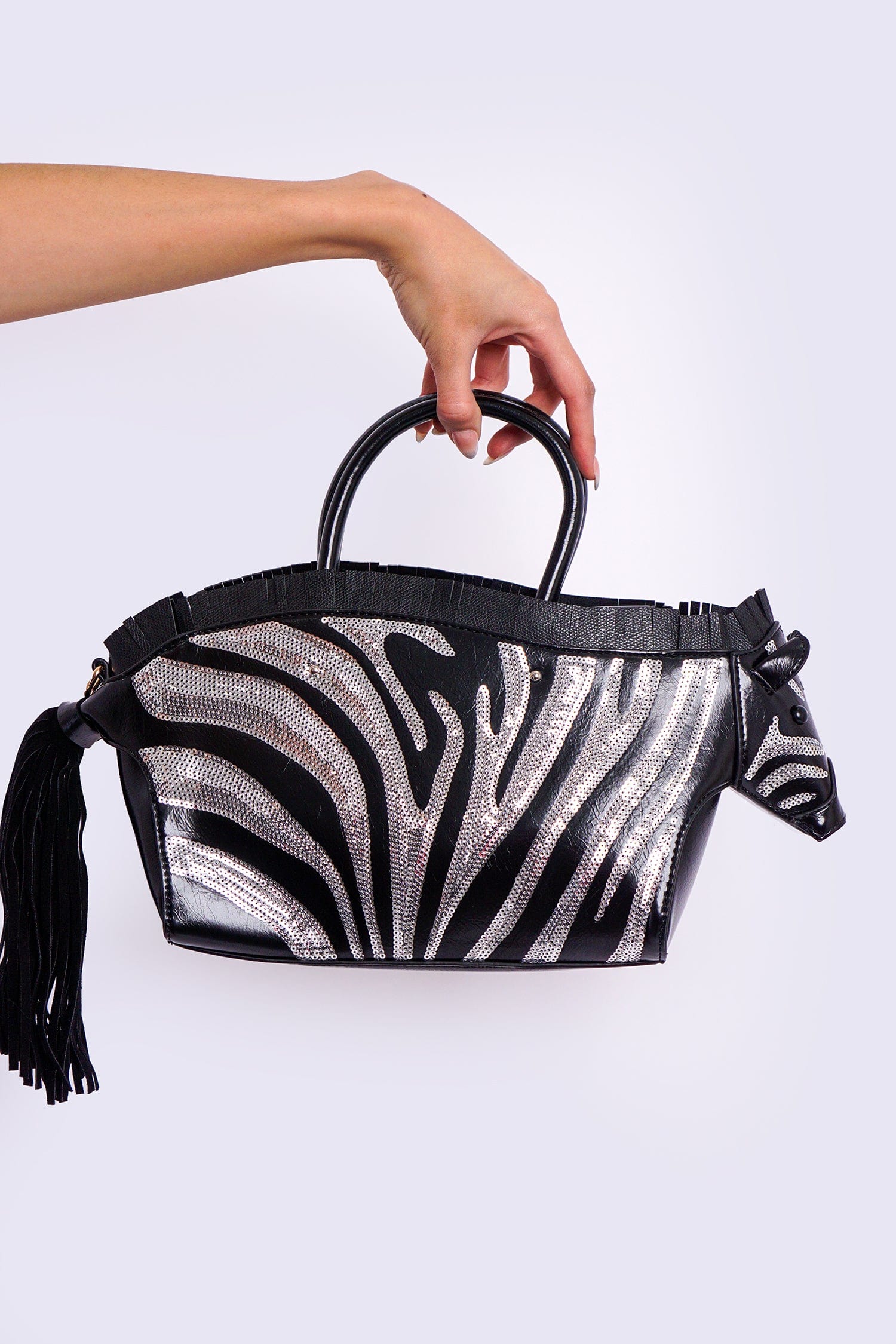 DCD HANDBAGS Black White Zebra Bag