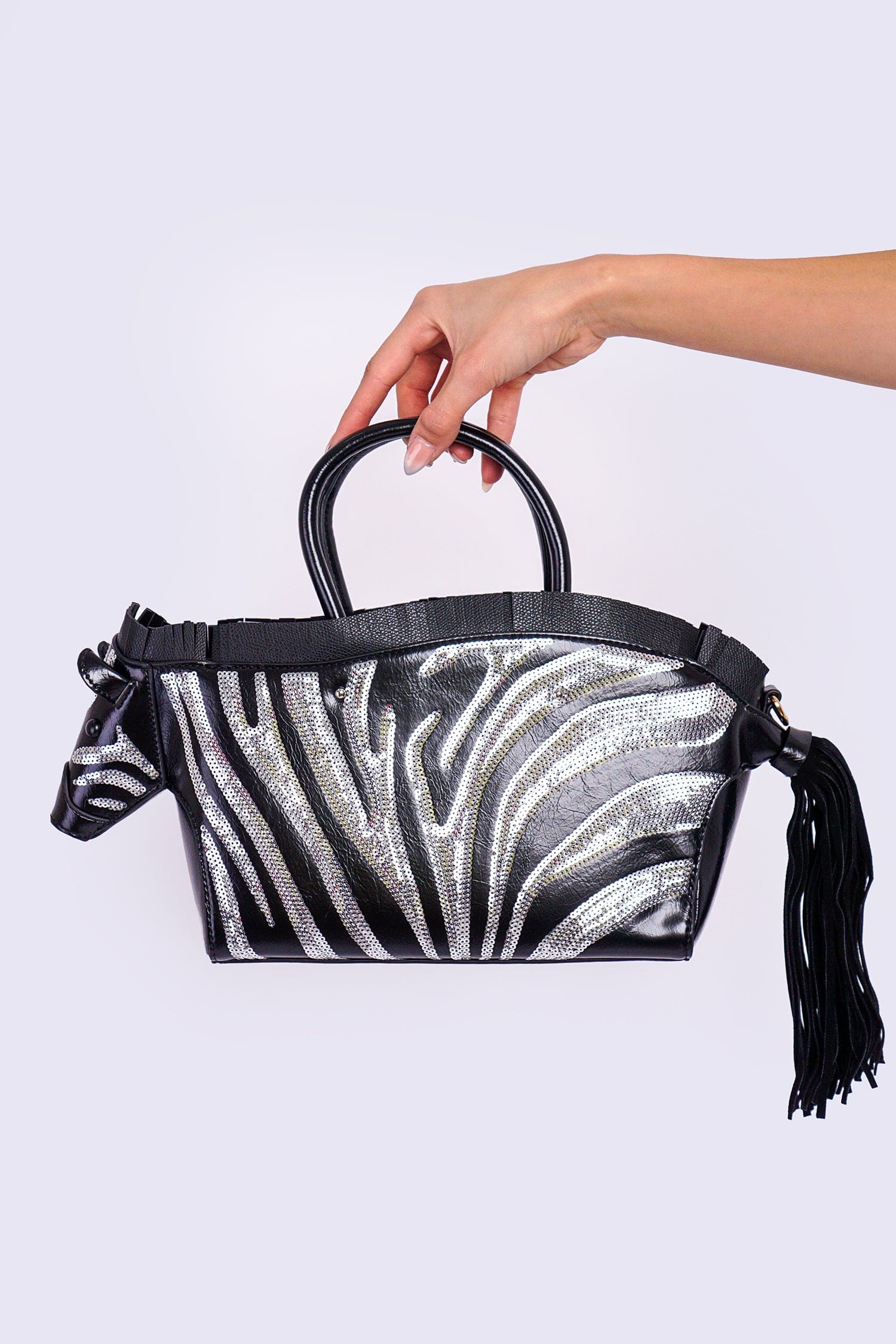 DCD HANDBAGS Black White Zebra Bag