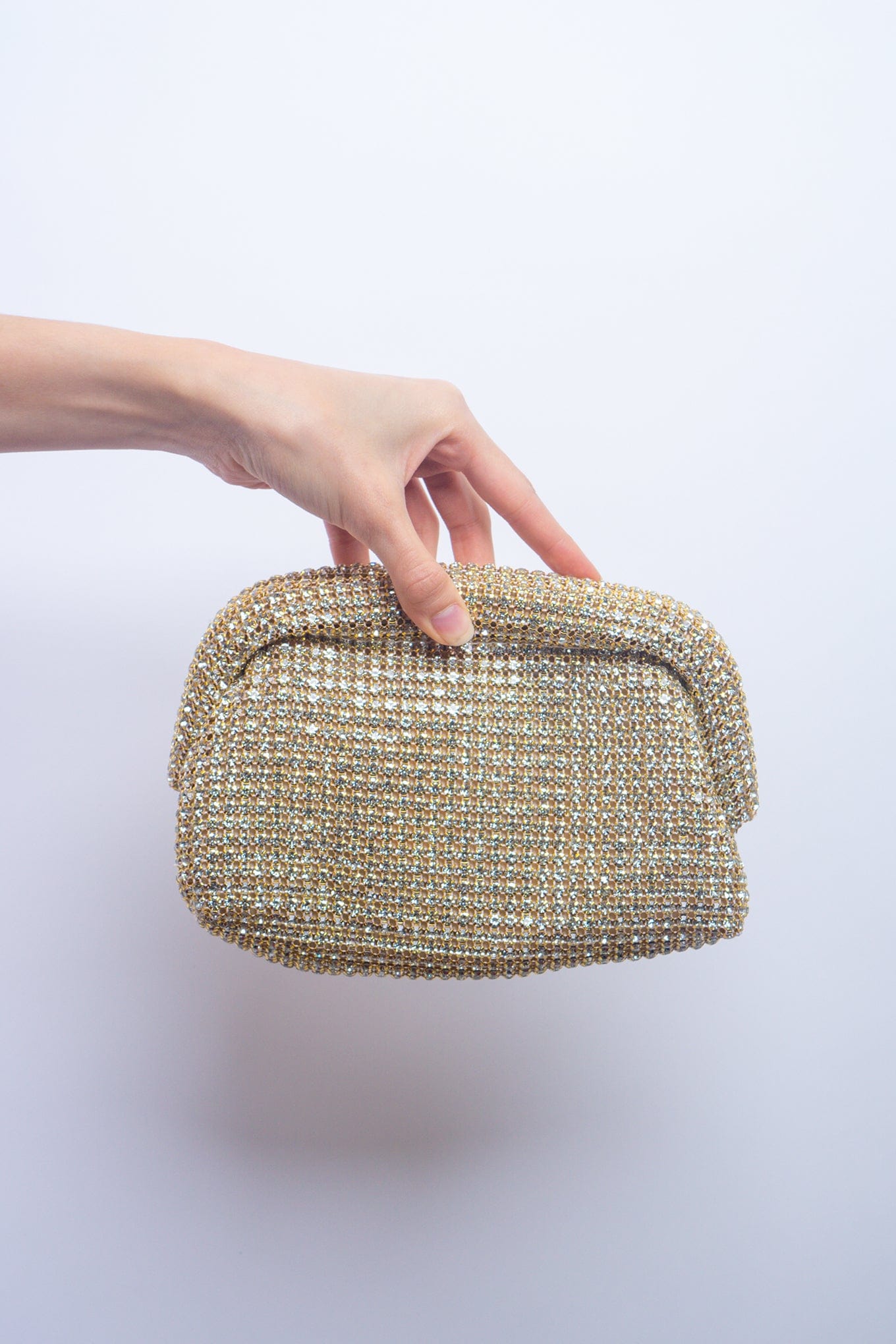 DCD HANDBAGS Gold Rhinestone Party Clutch