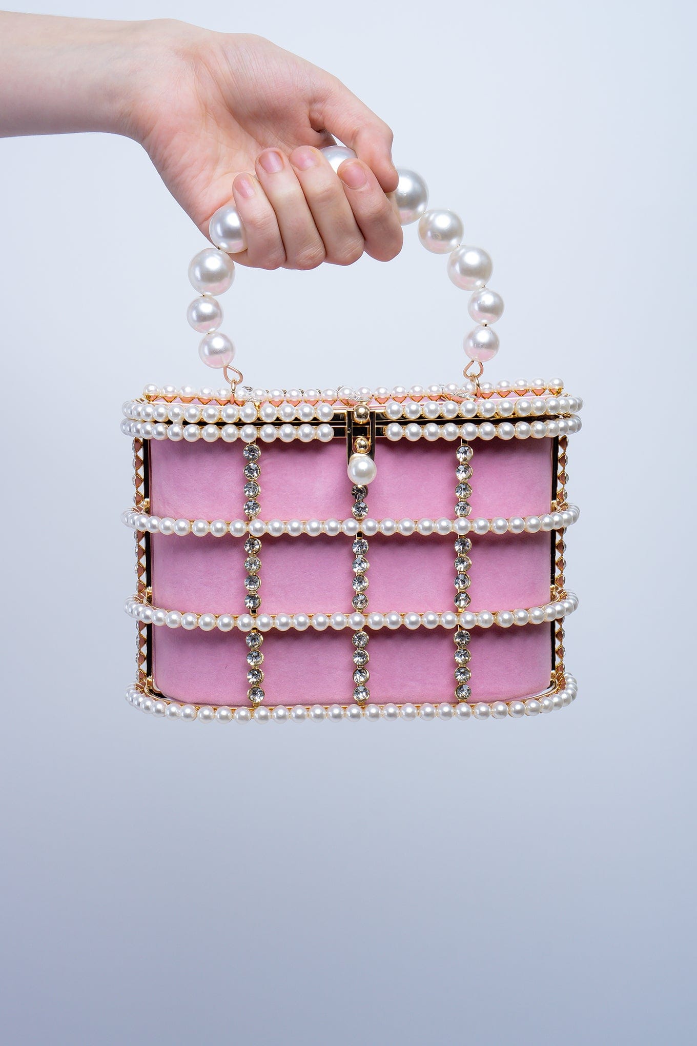 DCD HANDBAGS Pink Pearl Crossbody Bag