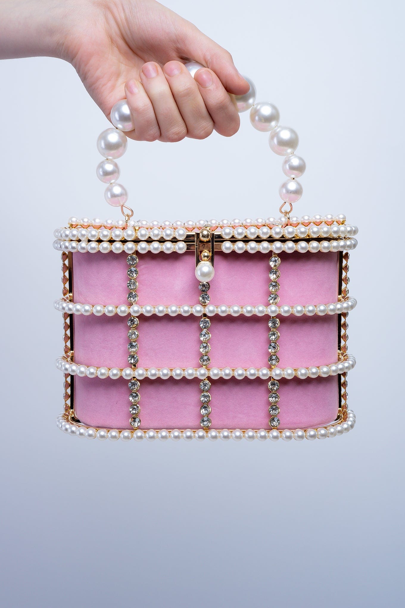 DCD HANDBAGS Pink Pearl Crossbody Bag