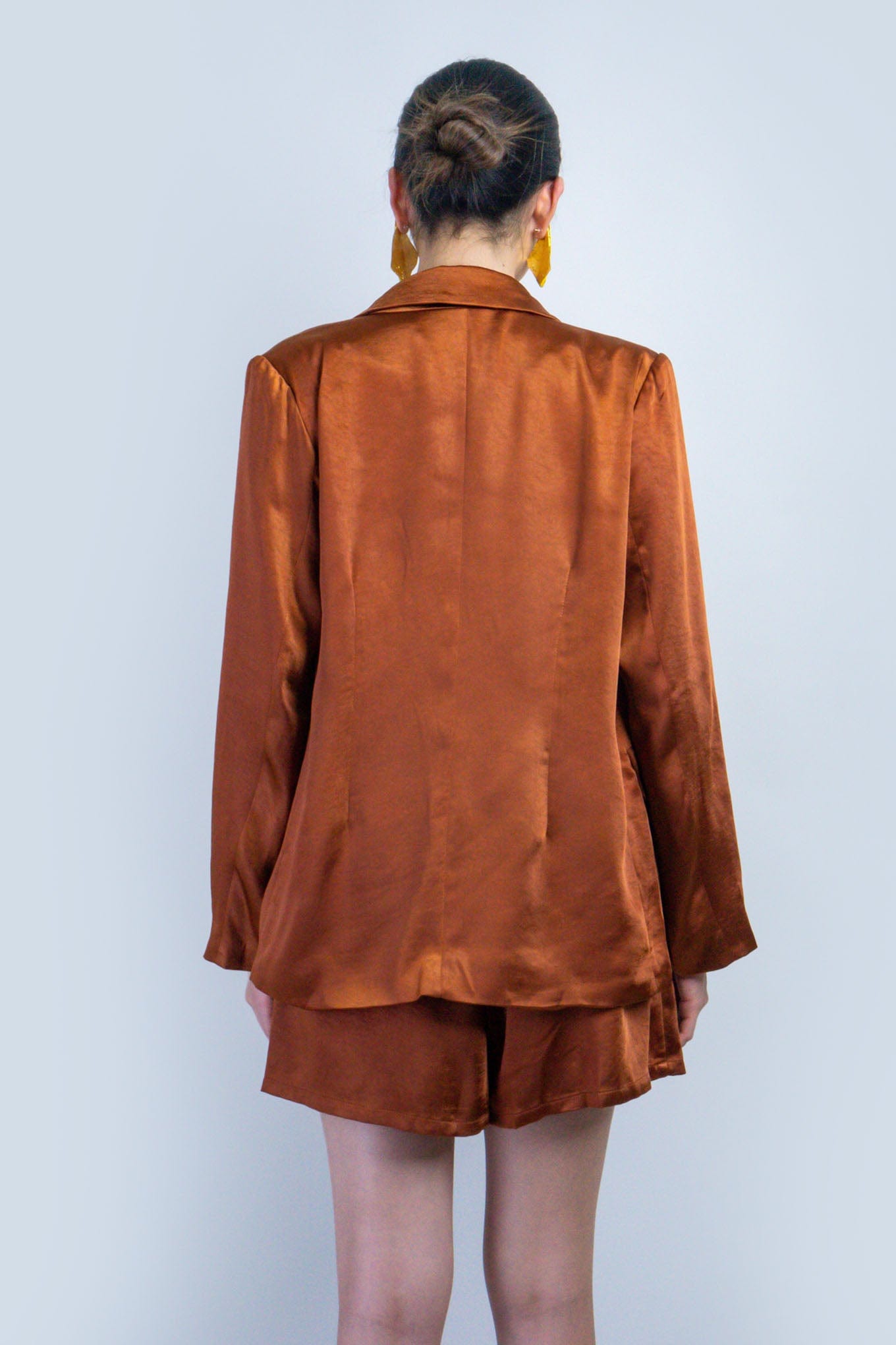 DCD JACKETS Bronze Satin Blazer Jacket