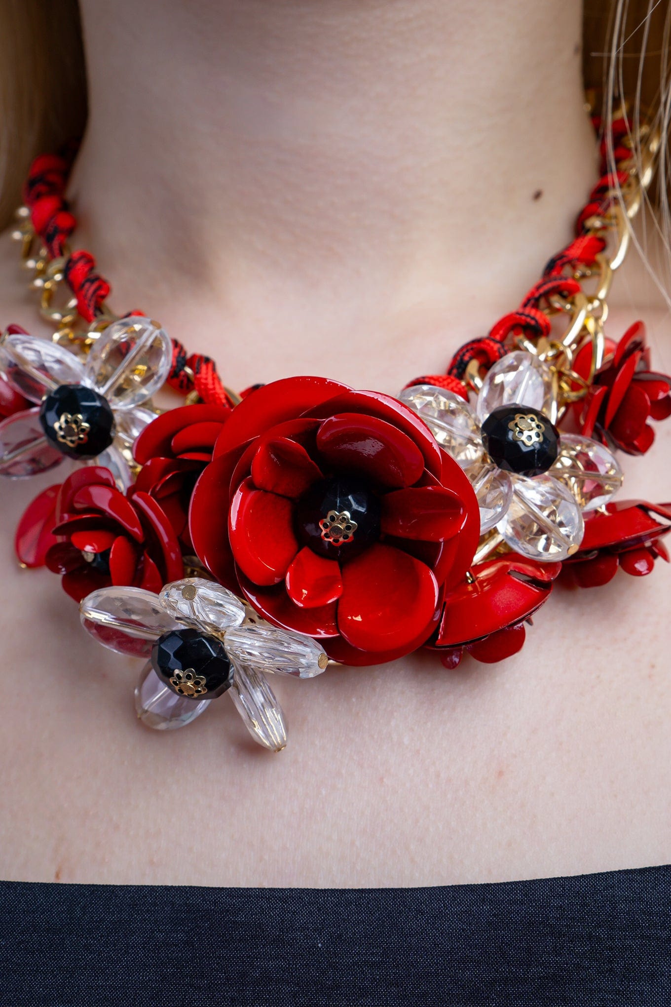 DCD NECKLACES Red Rose Necklace