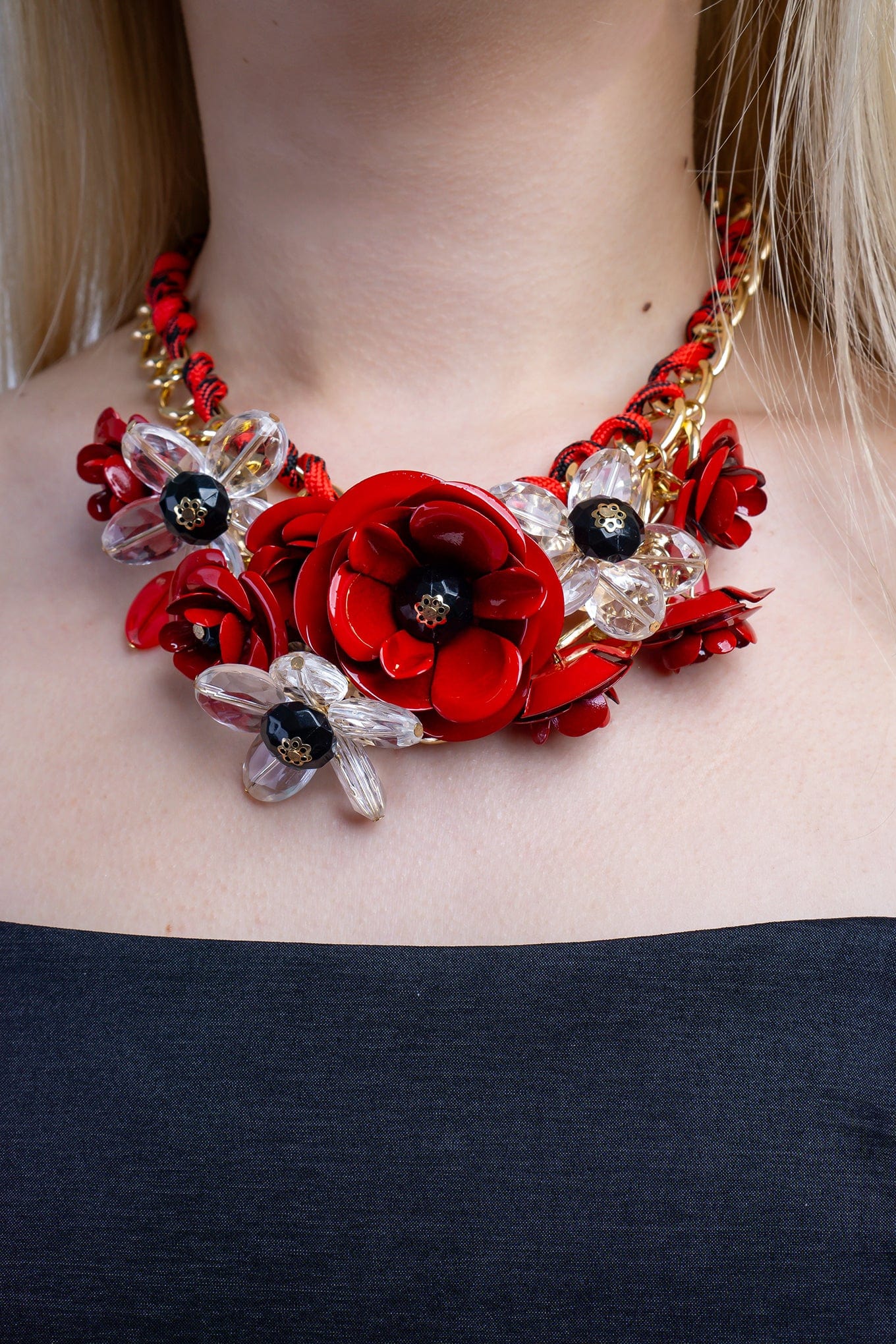 DCD NECKLACES Red Rose Necklace