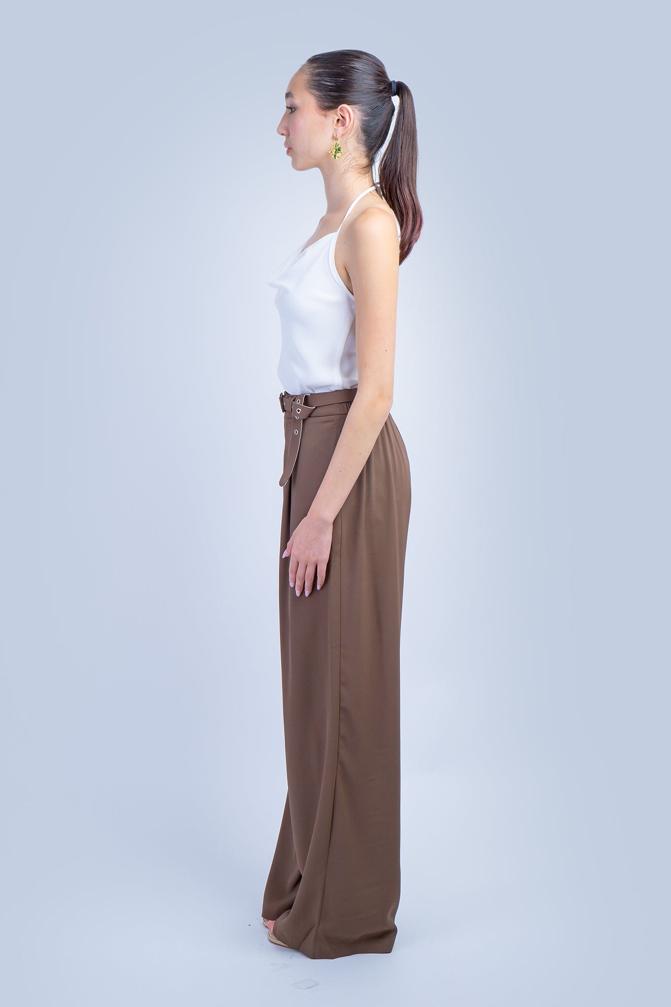 DCD PANTS Brown Pleated Front Trouser