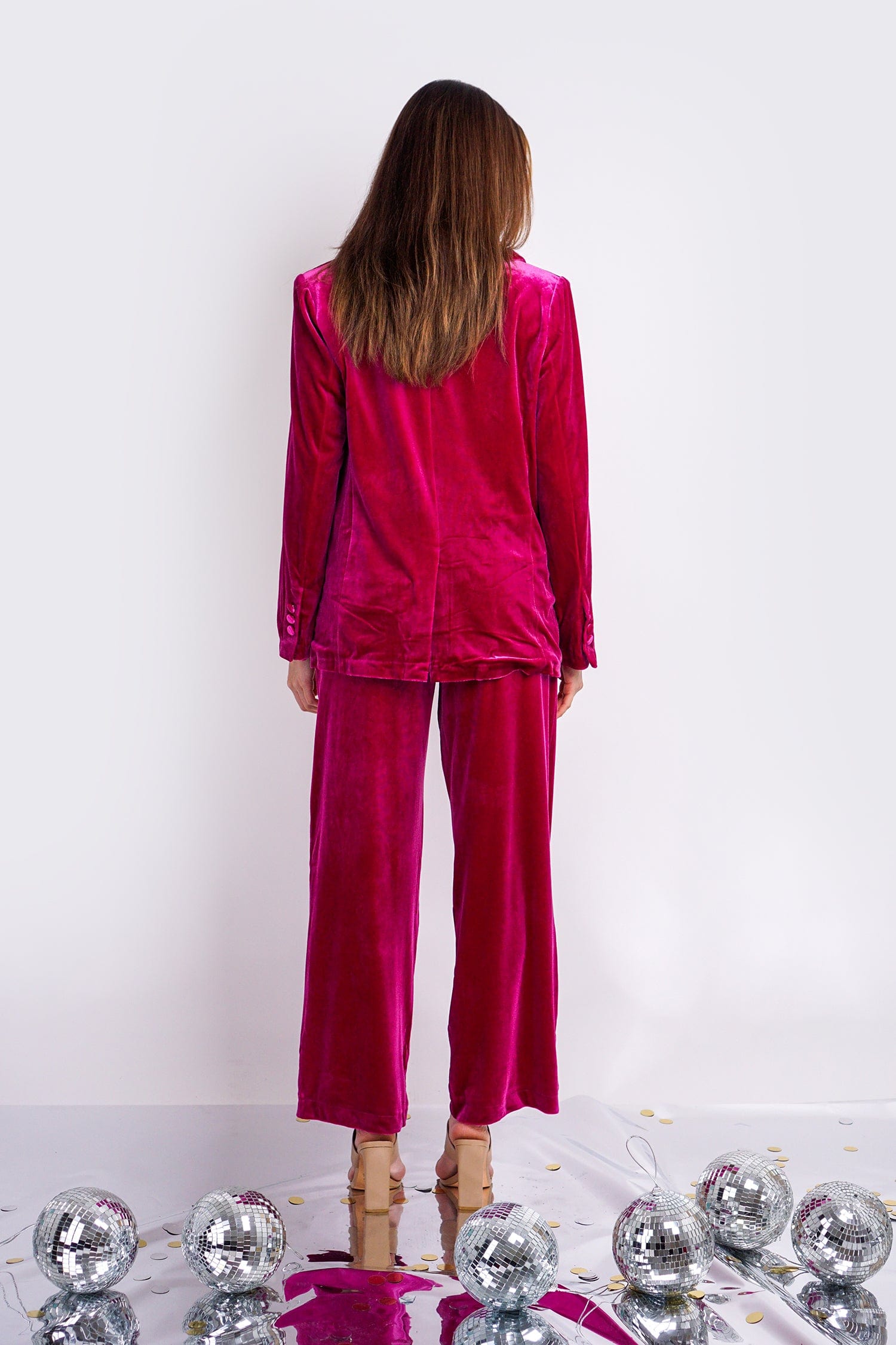 DCD PANTS Magenta Velvet Pants