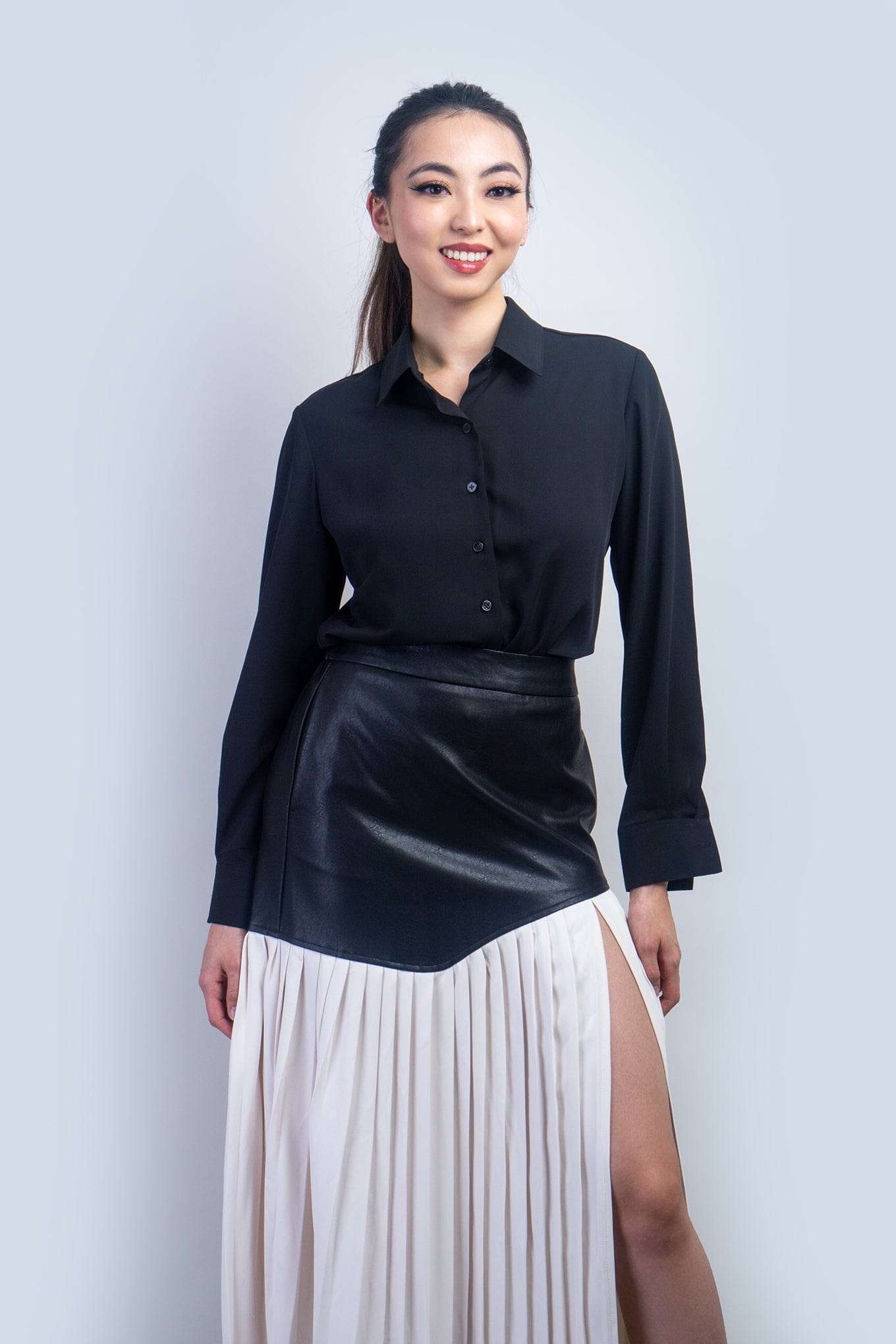 Chloe Dao TOPS Black Button Up Jennifer Dress Shirt