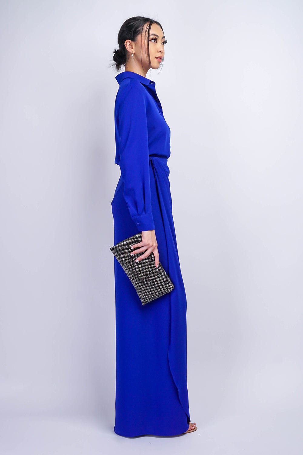 BOTTOMS Cobalt Trixie Wrapped Long Skirt - Chloe Dao