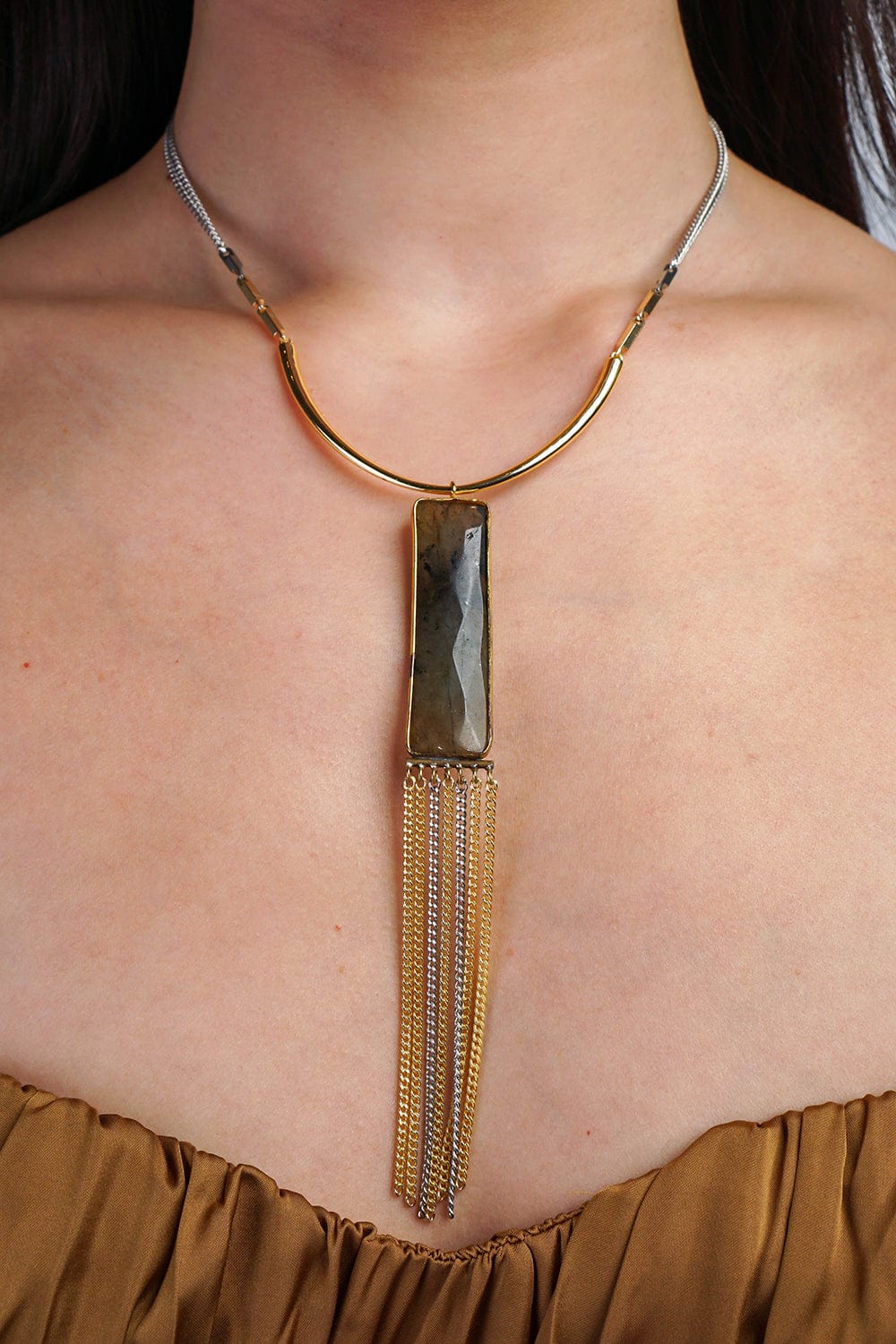 Heavy Mixed Metal Link Necklace
