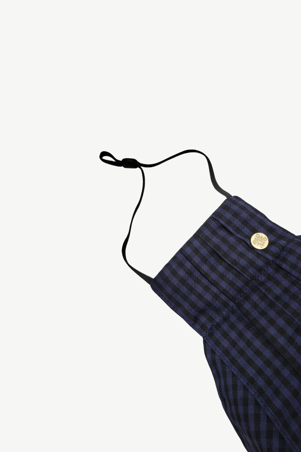 Safely Sip Face Masks Safely Sip Mask in Navy and Black Gingham - Chloe Dao